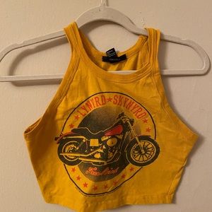 Forever 21 yellow lynyrd skynyrd sleeveless crop